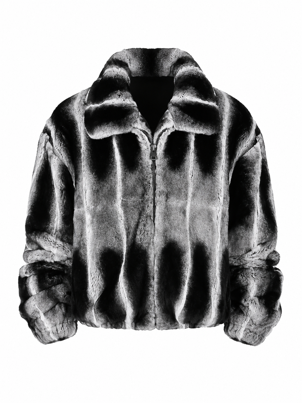 Men's Chinchilla Dyed Rex Rabbit Fur Jacket