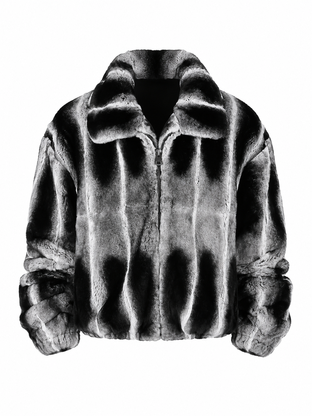 Men's Chinchilla Dyed Rex Rabbit Fur Jacket