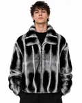 Men's Chinchilla Dyed Rex Rabbit Fur Jacket