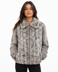 Women Rabbit Fur Bomber Jacket