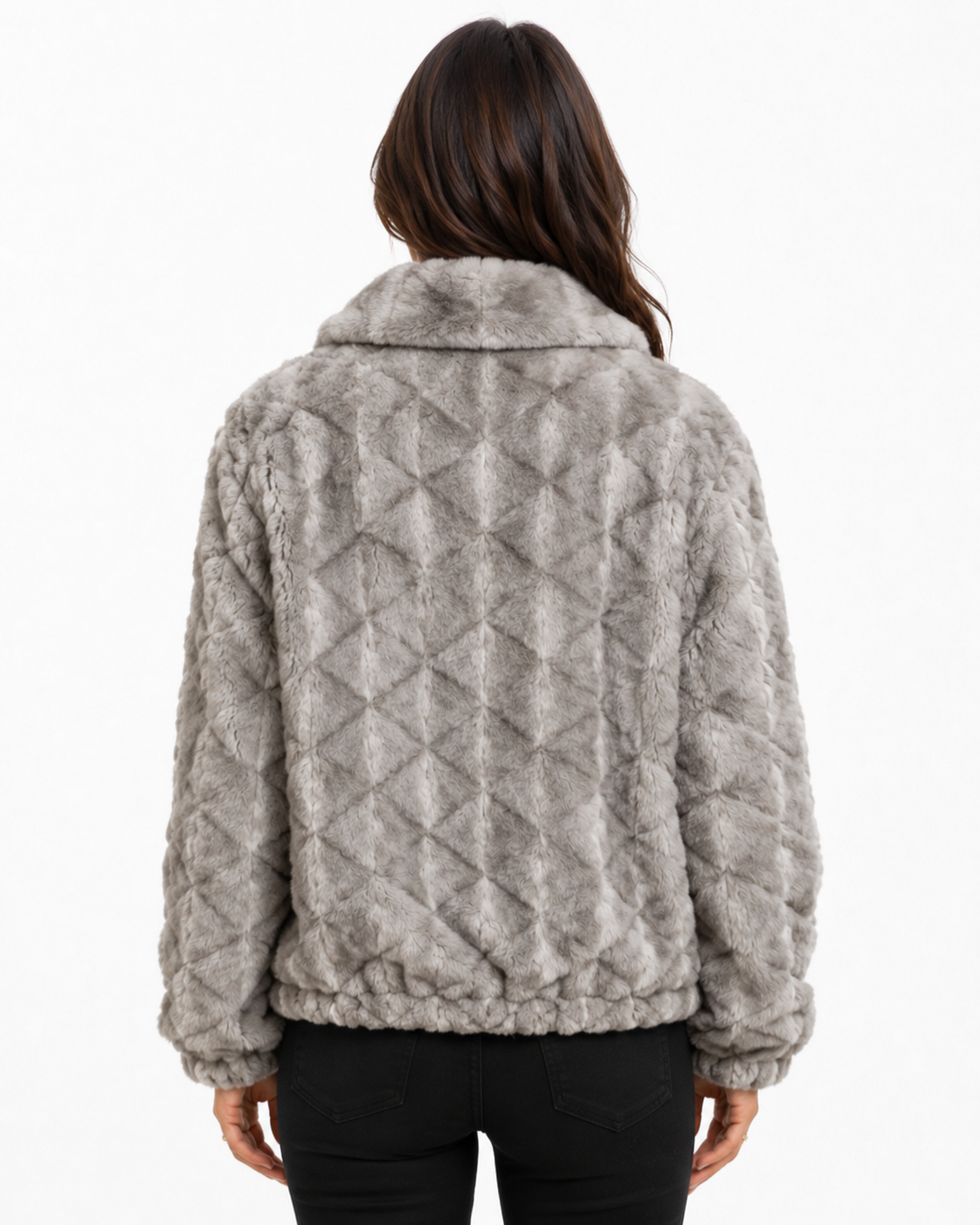 Women Rabbit Fur Bomber Jacket
