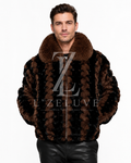 Men’s Brown & Black Mink Fur Jacket
