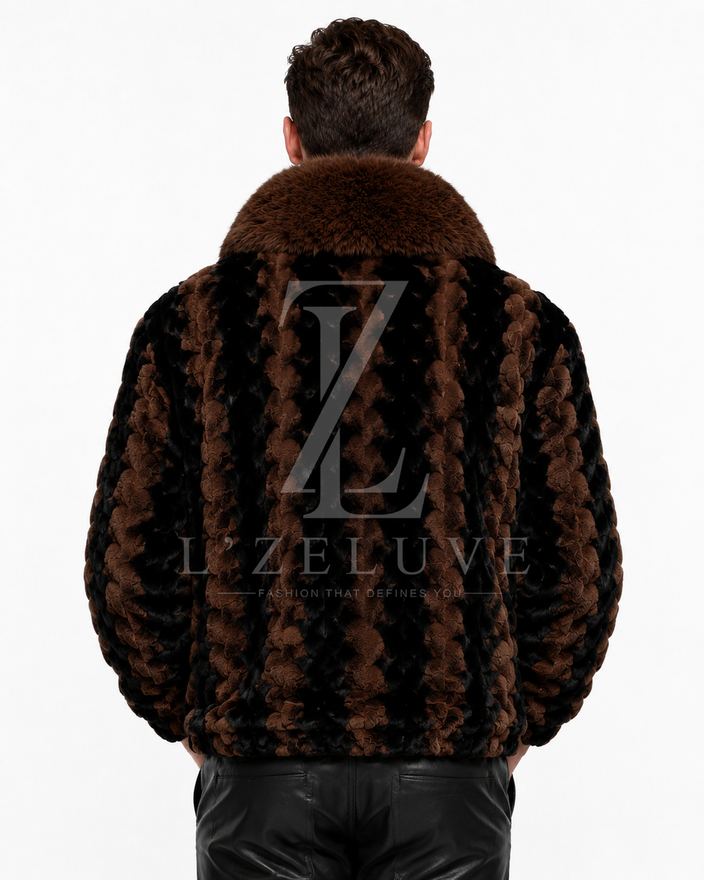 Men’s Brown & Black Mink Fur Jacket