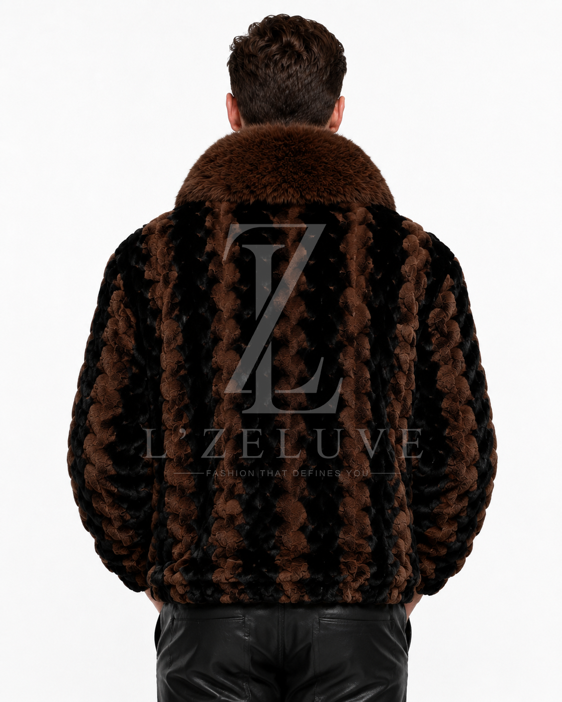 Men’s Brown & Black Mink Fur Jacket