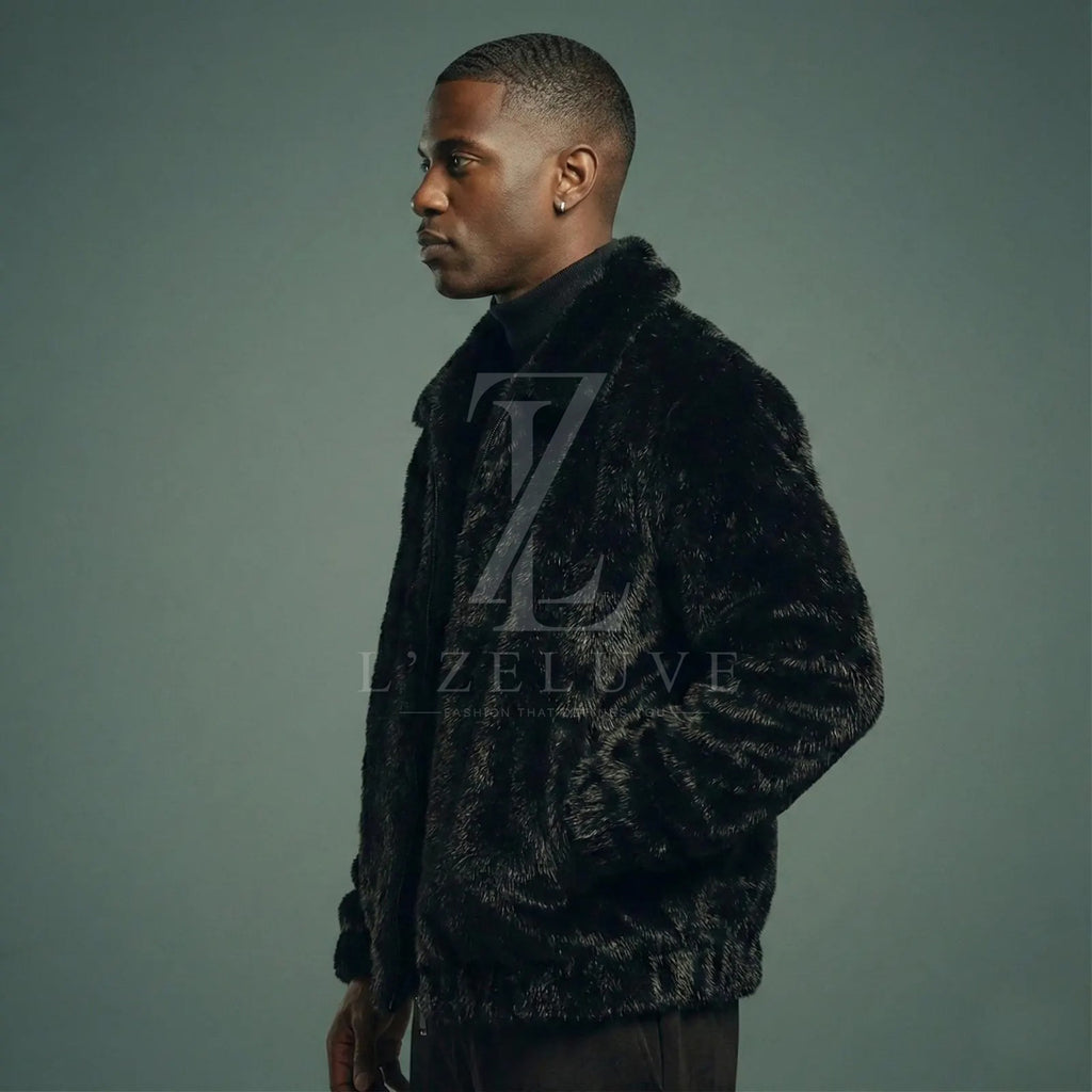 Men’s Black Mink Fur Jacket | Genuine Luxury Fur Coat