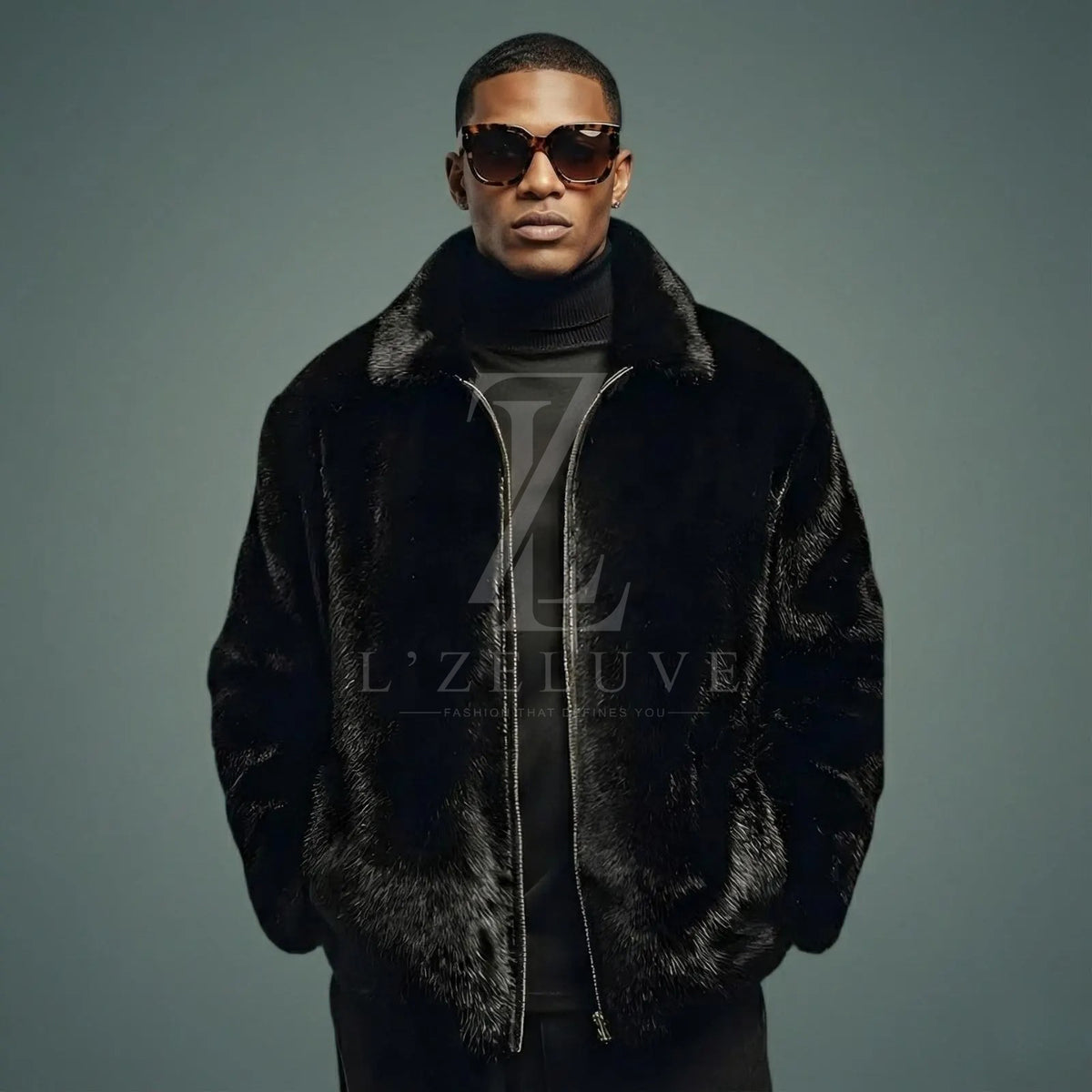 Men’s Black Mink Fur Jacket | Genuine Luxury Fur Coat