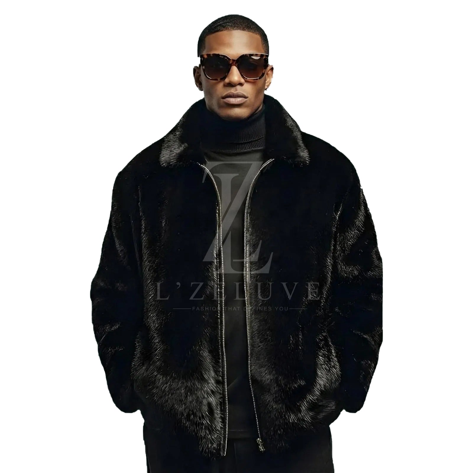 Men’s Black Mink Fur Jacket | Genuine Luxury Fur Coat